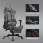 Chaise de jeu GTRACING avec repose-pieds, fauteuil de bureau inclinable ergonomique avec support lombaire, gris