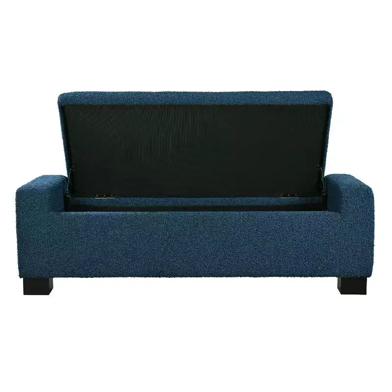 Christopher Knight Home Silas Pouf de rangement d'intérieur moderne en tissu bleu