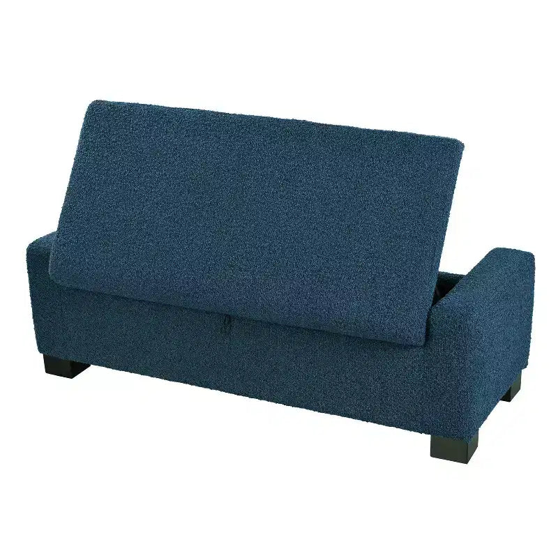 Christopher Knight Home Silas Pouf de rangement d'intérieur moderne en tissu bleu