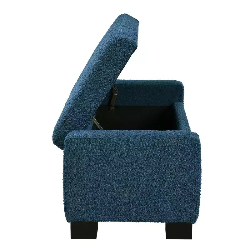 Christopher Knight Home Silas Pouf de rangement d'intérieur moderne en tissu bleu