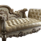 Banc Dresden Acme Furniture, cuir synthétique couleur os/patine dorée