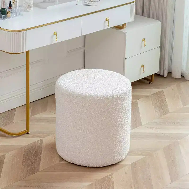 Kinwell Pouf Ottoman Blanc 18 po