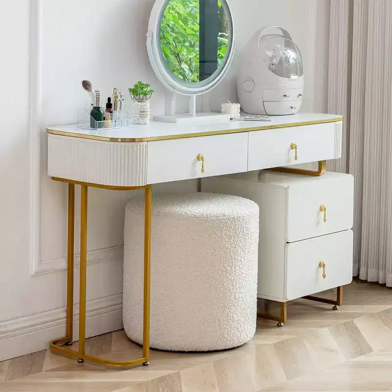 Kinwell Pouf Ottoman Blanc 18 po
