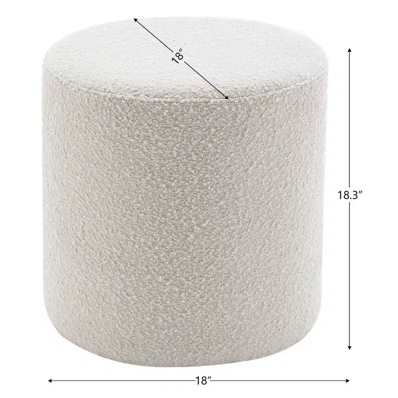 Kinwell Pouf Ottoman Blanc 18 po