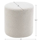 Kinwell Pouf Ottoman Blanc 18 po