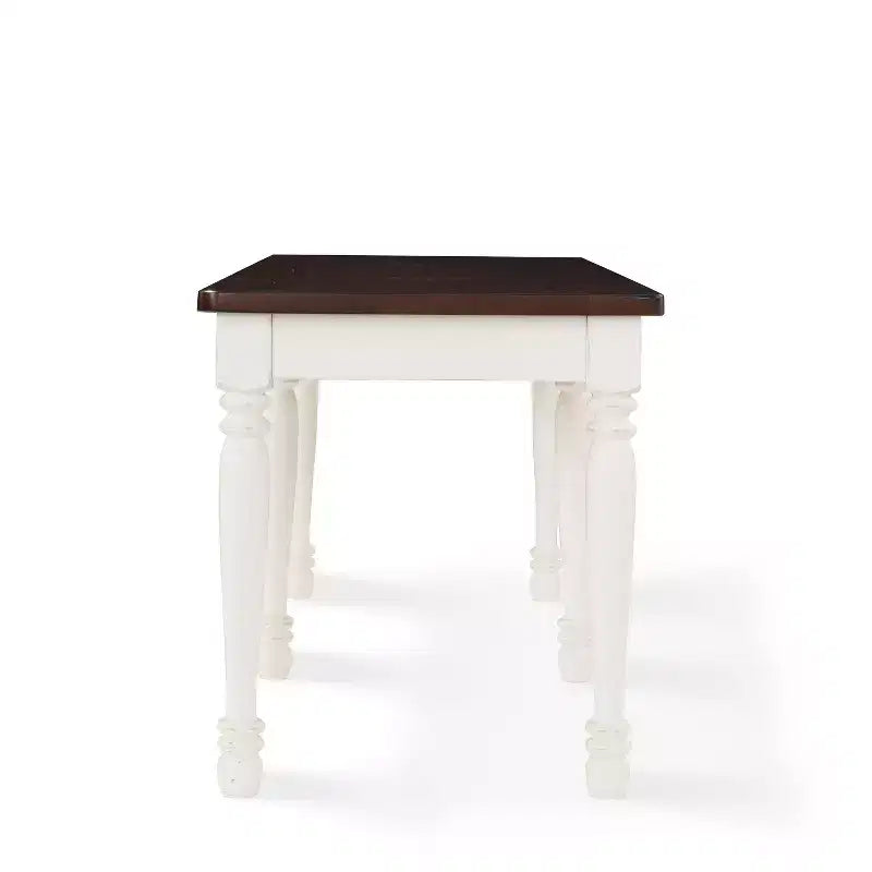 Banc de salle à manger Shelby blanc - Crosley : bois dur traditionnel, finition antique, 2 places, forme rectangulaire massive, capacité de 136 kg