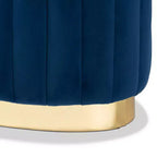 Baxton Studio - Ottoman doré Kirana en velours et similicuir