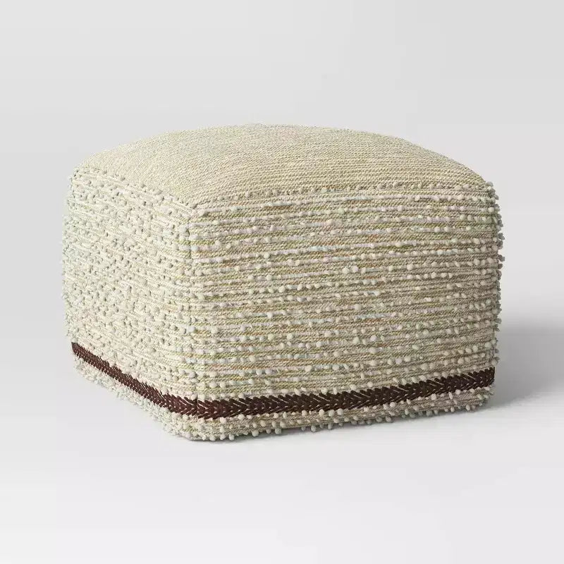 Pouf carré crème en bouclette Branchville – Threshold™