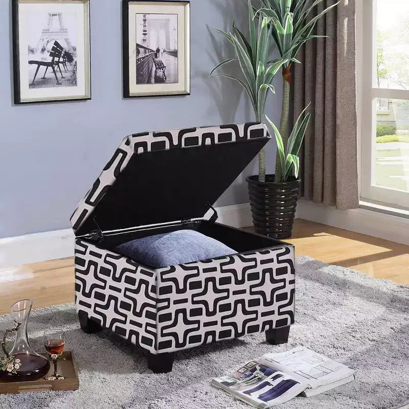 Pouf de rangement étoile géométrique - Ore International