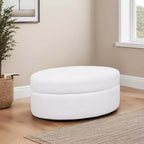 Pouf de rangement ovale Linon Suranne - Naturel