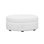 Pouf de rangement ovale Linon Suranne - Naturel