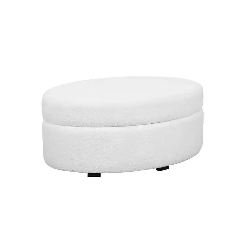 Pouf de rangement ovale Linon Suranne - Naturel