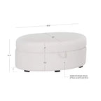 Pouf de rangement ovale Linon Suranne - Naturel