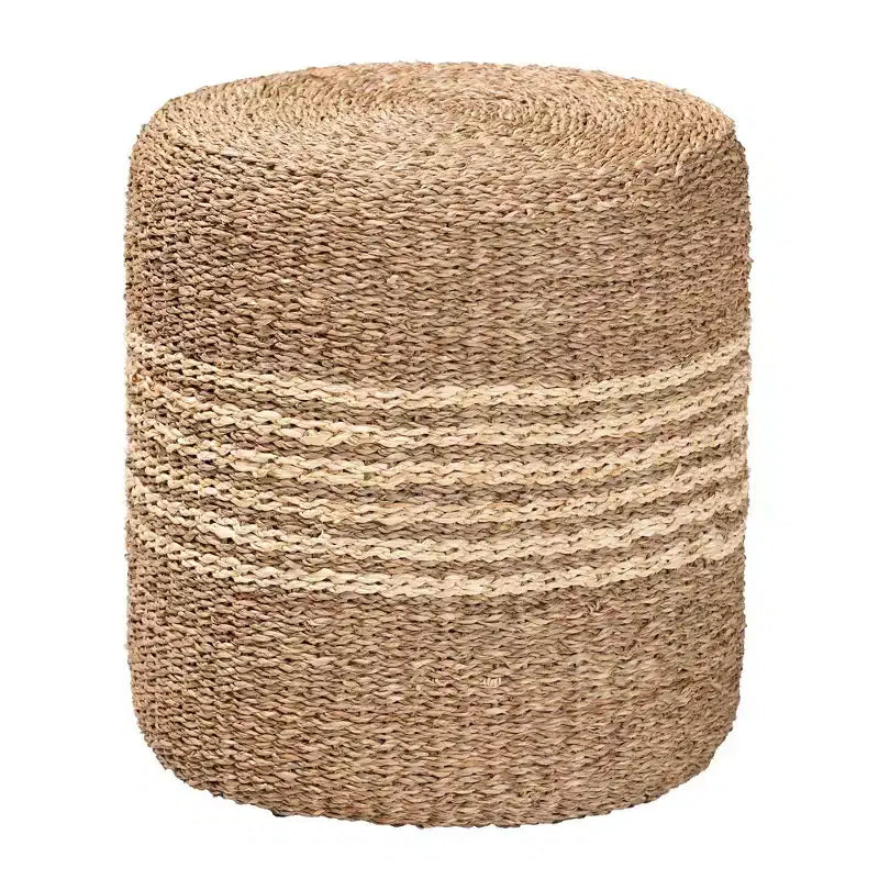 Repose-pieds ottoman en jonc de mer naturel marron bali & pari Wickham