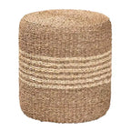 Repose-pieds ottoman en jonc de mer naturel marron bali & pari Wickham