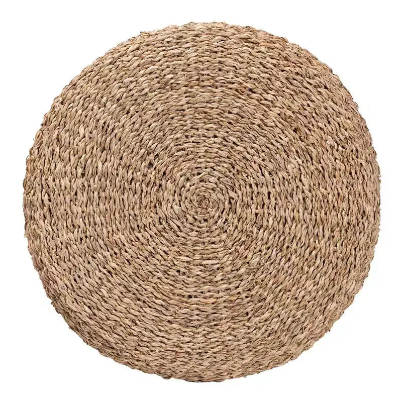 Repose-pieds ottoman en jonc de mer naturel marron bali & pari Wickham