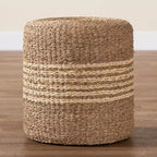 Repose-pieds ottoman en jonc de mer naturel marron bali & pari Wickham
