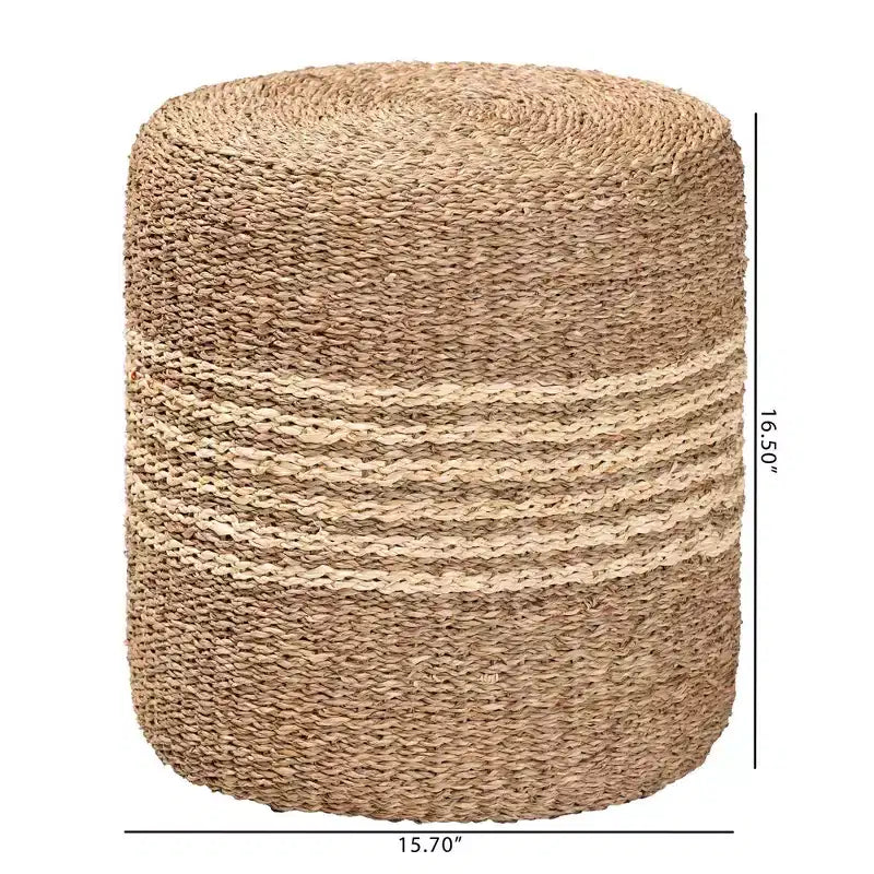 Repose-pieds ottoman en jonc de mer naturel marron bali & pari Wickham