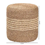 Repose-pieds ottoman en jonc de mer naturel marron bali & pari Wickham