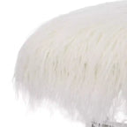 Banc rembourré en fausse fourrure de 26 po avec pied en X acrylique Blanc - Glitzhome