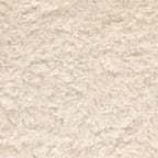 Pouf rond en velours de coton Storied Home avec passepoil crème : Repose-pieds rembourré, base en bois de pin, capacité de 150 kg