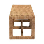 bali &amp; pari Banc d'appoint Cipally en jonc de mer et bois d'acajou naturel