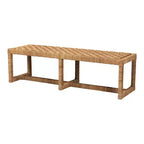 bali &amp; pari Banc d'appoint Cipally en jonc de mer et bois d'acajou naturel