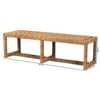 bali &amp; pari Banc d'appoint Cipally en jonc de mer et bois d'acajou naturel