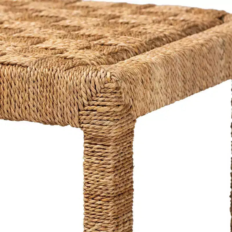 bali &amp; pari Banc d'appoint Cipally en jonc de mer et bois d'acajou naturel