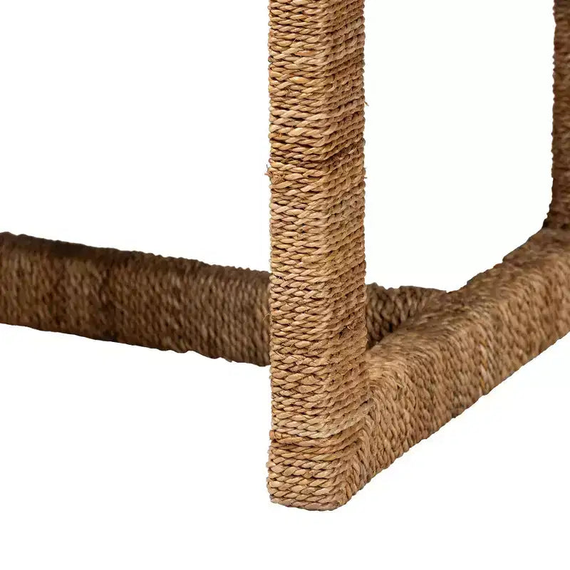 bali &amp; pari Banc d'appoint Cipally en jonc de mer et bois d'acajou naturel