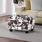 Breighton Home Regal Accents Pouf de rangement à motifs Vache marron