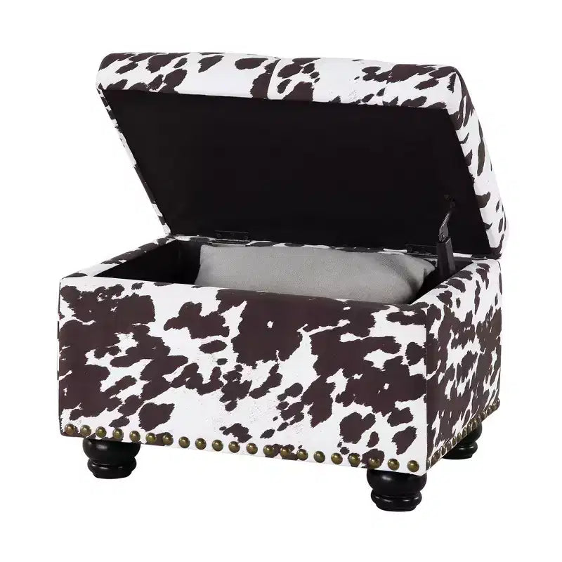 Breighton Home Regal Accents Pouf de rangement à motifs Vache marron