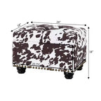 Breighton Home Regal Accents Pouf de rangement à motifs Vache marron