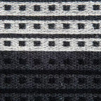 Pouf Carrapateira Noir/Ivoire - Anji Mountain : Ottoman moderne abstrait tapissé fait main, Coton texturé, 53 cm Carré