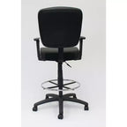 Tabouret de dessinateur moderne noir - Boss : Chaise de bureau avec accoudoirs et repose-pieds réglables