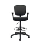 Tabouret de dessinateur moderne noir - Boss : Chaise de bureau avec accoudoirs et repose-pieds réglables