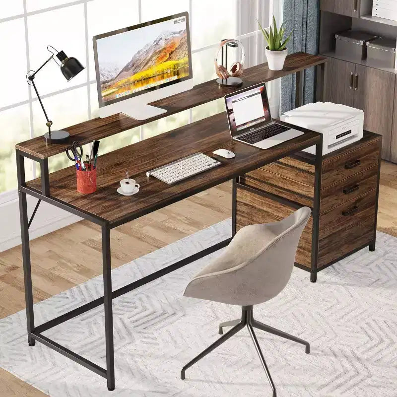 LITTLE TREE Bureau d'ordinateur 63 po marron