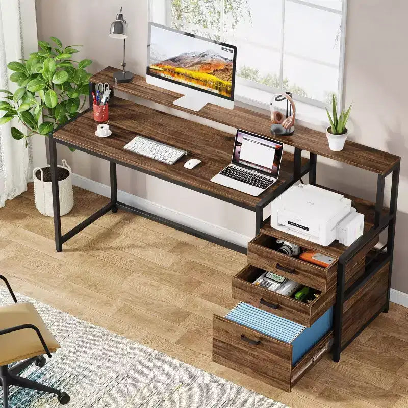 LITTLE TREE Bureau d'ordinateur 63 po marron