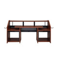 Annette 71" Decorative Bookshelf Natural and Black - Acme Furniture: Metal Frame, Wood Composite Surface, Open Storage Shelf
