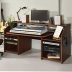 Étagère décorative Annette 71 po Naturel et Noir - Acme Furniture : Cadre en métal, Surface en bois composite, Étagère de rangement ouverte