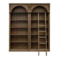 Martin Furniture 94" Traditional Tall Bookcase Wall, Stratton Collection Brown: 5-Shelf Wood Shelving, No Assembly Required