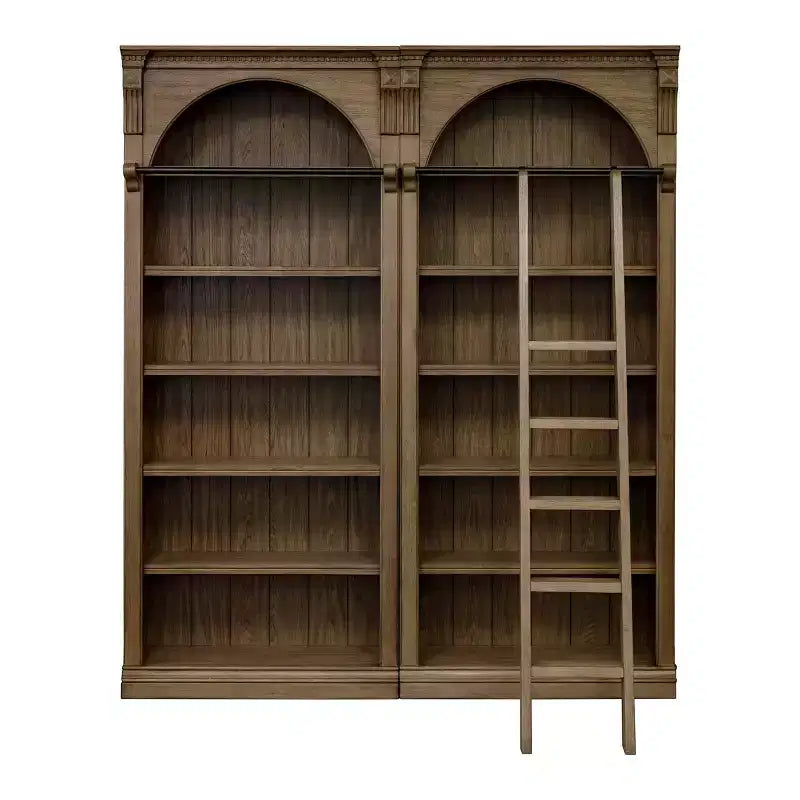 Martin Furniture 94" Traditional Tall Bookcase Wall, Stratton Collection Brown: 5-Shelf Wood Shelving, No Assembly Required
