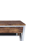 Bureau d'appel Acme Furniture 36 po chêne vieilli et finition chromée : cadre métallique, surface en bois, étagère de rangement ouverte