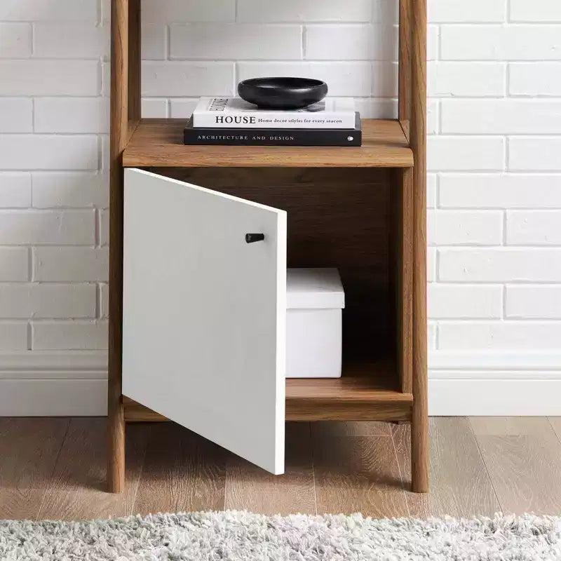 Étagère de présentation Bixby 71 po noyer/blanc - Modway