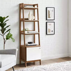 Étagère de présentation Bixby 71 po noyer/blanc - Modway
