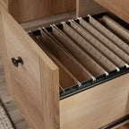 Bureau informatique Sauder en chêne Timber : Meuble de bureau de style vintage avec tiroir de rangement et cadre en MDF