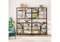 LITTLE TREE 76.77" Tall 8 Tier Etagere Bookcase with Open Shelf Brown