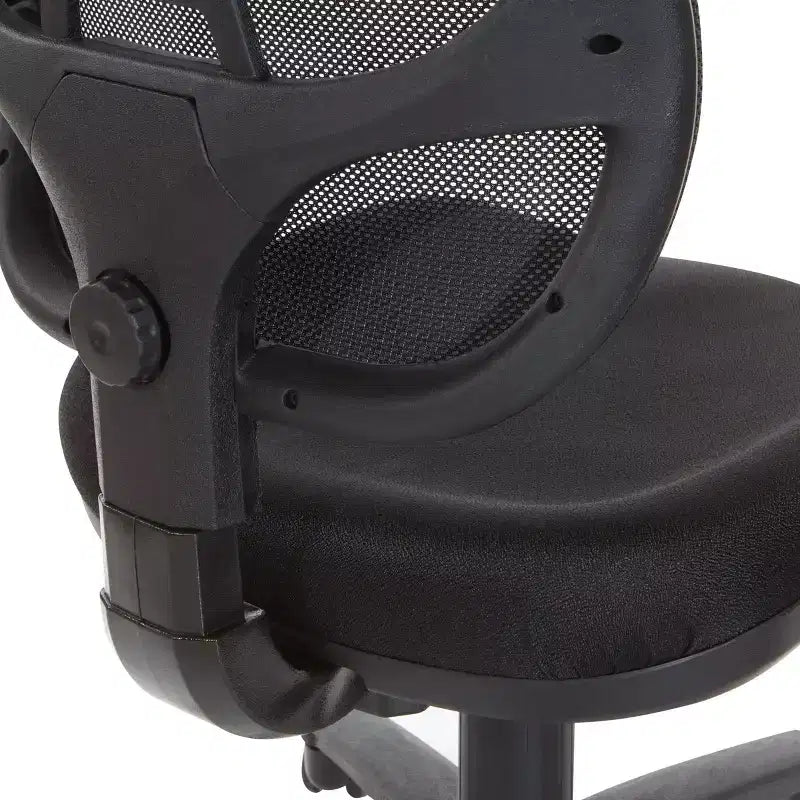 Fauteuil de bureau à dossier en maille avec siège en tissu noir - OSP Home Furnishings : Ergonomique, pivotant, hauteur réglable