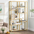 LITTLE TREE 70.86" 5 Tier Etagere Bookcase White/Gold