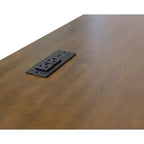 Bureau d'écriture en L avec caisson mobile Bleu - Collection Fairmont - Martin Furniture : Bois, Station de charge, Port USB